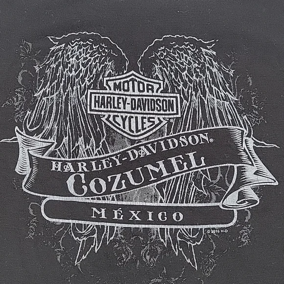 Harley Davidson Ladies Cozumel Mexico Top With Rhinestones, Size Large - Picture 4 of 8